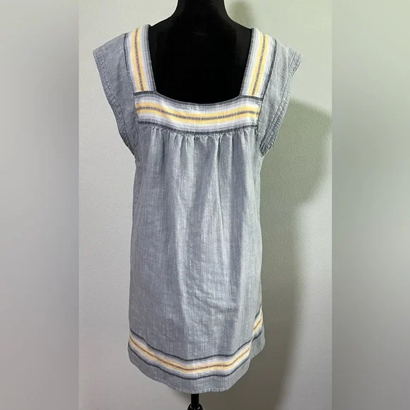 FAHERTY Halle Square Neck Denim Dress - L - Picture 4 of 6